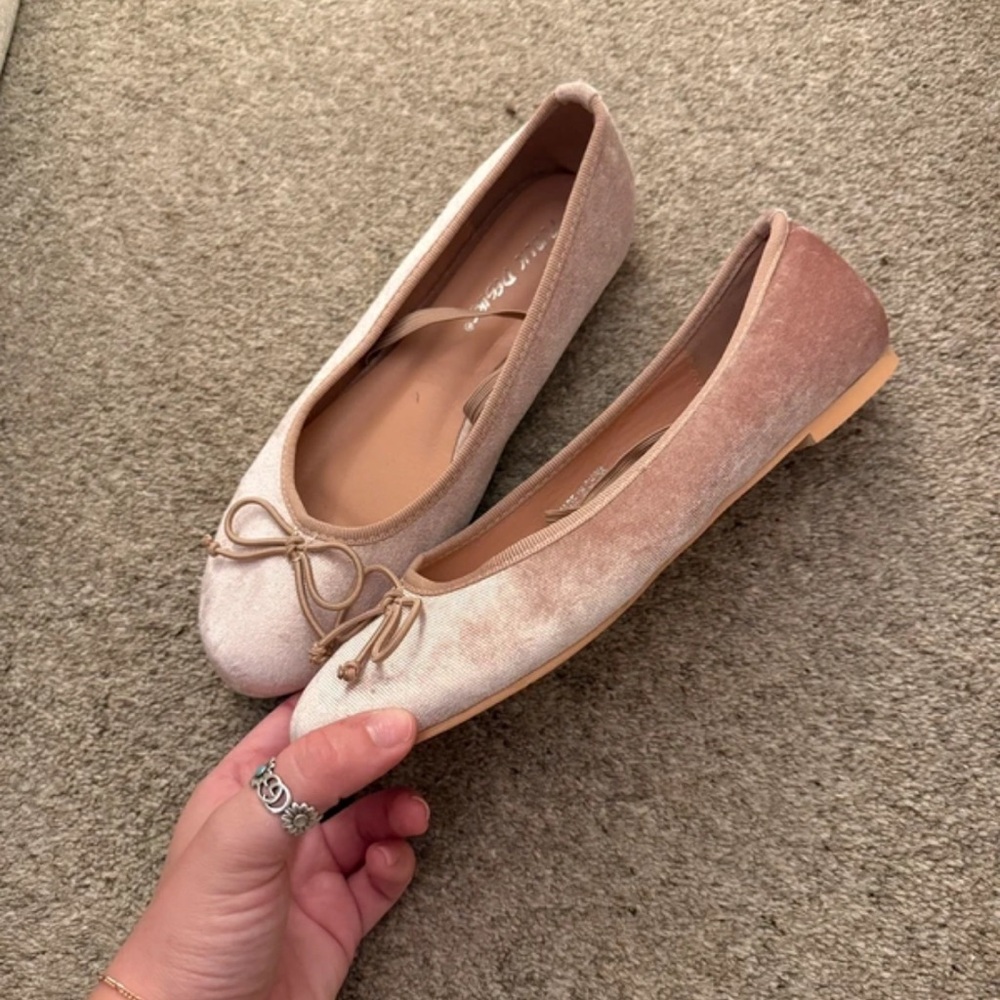 Public Desire Blush and Beige Ballet Flats